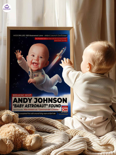Custom Baby Astronaut Poster – Personalized Space Explorer Wall Art